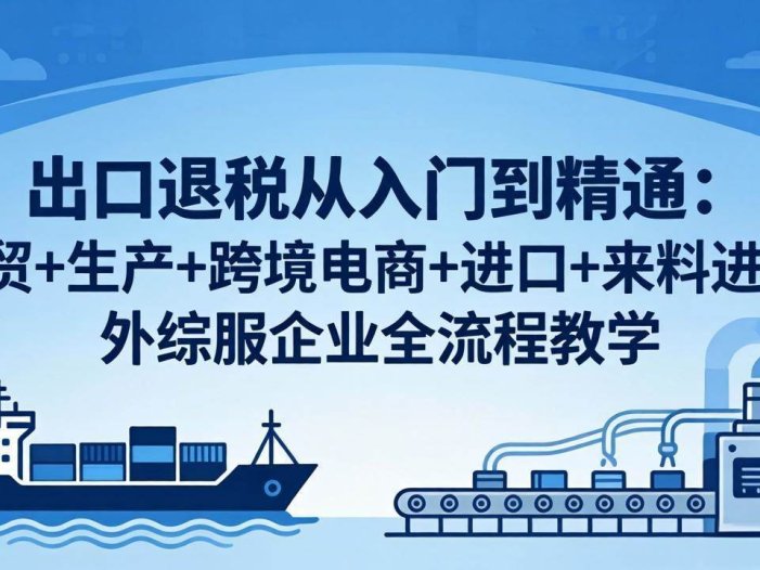 出口退税从入门到精通：外贸+生产+跨境电商+进口+来料进料+外综服企业全流程教学