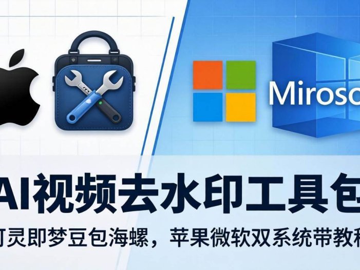 AI视频去水印工具包：可灵即梦豆包海螺，苹果微软双系统带教程