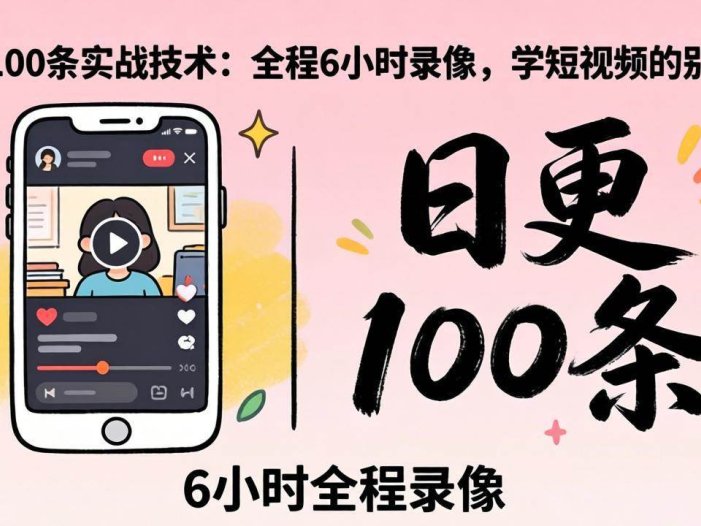 某工作坊东莞2026年4月12线下课：日更100条实战：全程6小时录像，学短视频的别错过