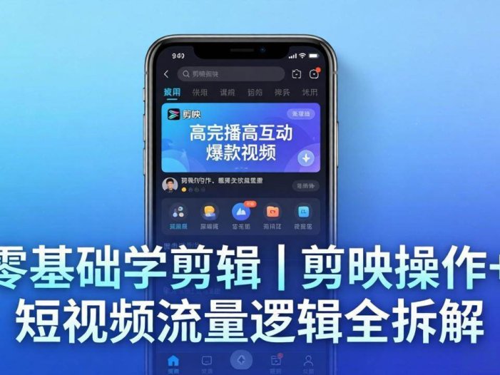 【零基础学剪辑】剪映操作+短视频流量逻辑全拆解｜手把手教你剪出高完播高互动爆款视频