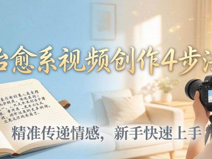 治愈系视频创作4步法：从文案打磨到画面呈现，精准传递情感，新手快速上手出优质内容