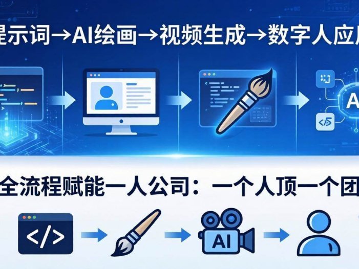 AI全流程赋能一人公司：提示词、绘画、视频、数字人、编程，一个人顶一个团队