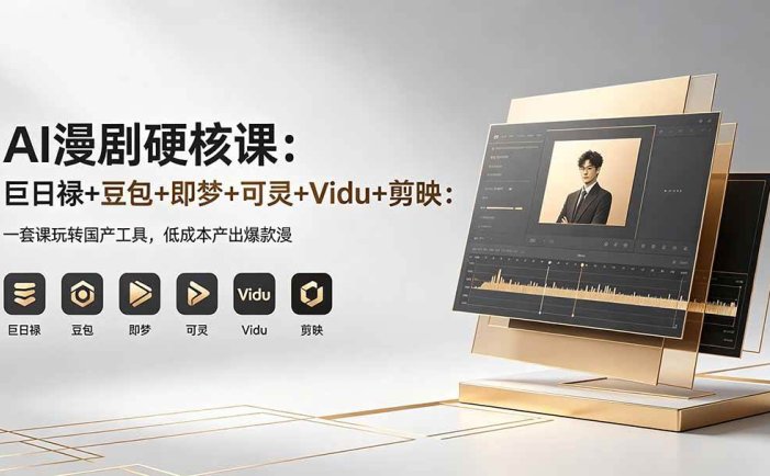 AI漫剧硬核课：巨日禄+豆包+即梦+可灵+Vidu+剪映：一套课玩转国产工具，低成本产出爆款漫剧