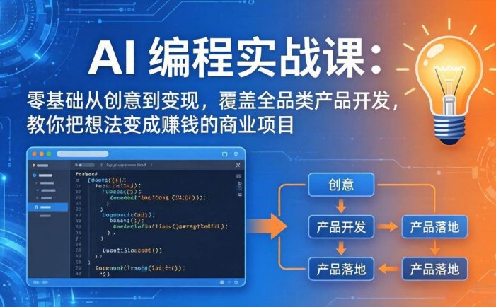 AI编程实战课-第三期-5月9更新：零基础从创意到变现，覆盖全品类产品开发，把想法变成赚钱项目
