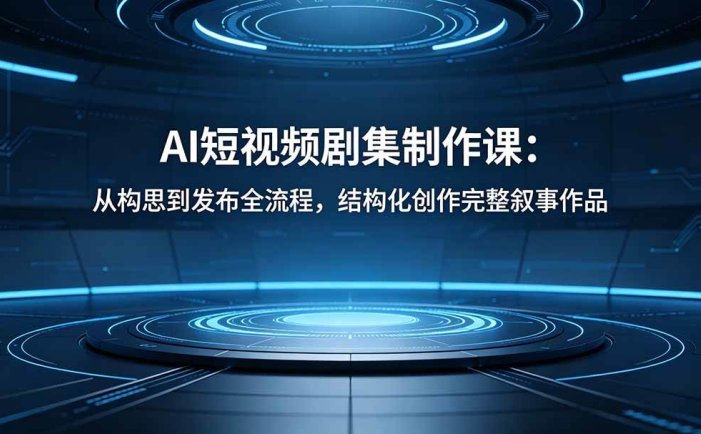 AI短视频剧集制作课：从构思到发布全流程，结构化创作完整叙事作品